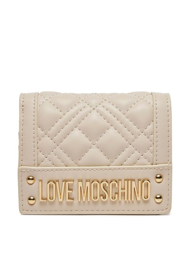 Love Moschino - LOVE MOSCHINO Duży Portfel Damski JC5601PP0ILA0110 Beżowy. Kolor: beżowy. Materiał: skóra