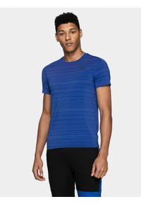 4f - Koszulka do biegania męska. Kolor: niebieski. Materiał: włókno, dzianina. Sport: bieganie #1