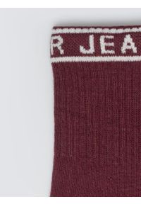 Big-Star - Skarpety damskie długie bordowe Bordi 604. Kolor: czerwony. Materiał: poliamid, bawełna, jeans, elastan. Wzór: napisy #2