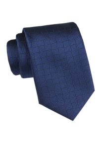 Męski Krawat - Angelo di Monti - Granat z Delikatną Fakturą. Kolor: niebieski. Materiał: tkanina. Styl: wizytowy, elegancki #1