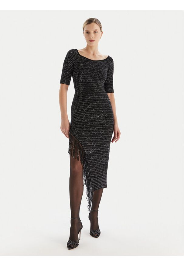 SIMONA CORSELLINI - Simona Corsellini Sukienka koktajlowa A25CEABO5001 Czarny Slim Fit. Kolor: czarny. Materiał: syntetyk. Styl: wizytowy