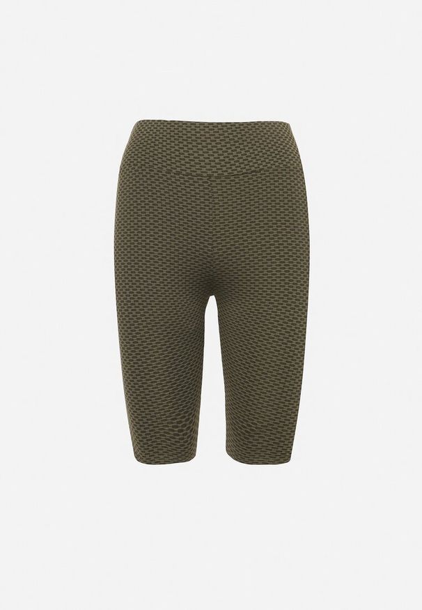 Born2be - Zielone Szorty Kolarki z Efektem Push-Up Briala. Kolor: zielony. Styl: sportowy, elegancki