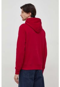 TOMMY HILFIGER - Tommy Hilfiger bluza męska kolor bordowy z kapturem gładka. Typ kołnierza: kaptur. Kolor: czerwony. Wzór: gładki #4