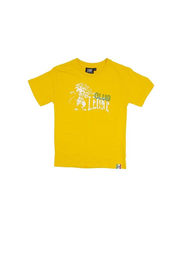LEONE 1947 APPAREL - Dziecięca koszulka Leone z krótkim rękawkiem College. Kolor: żółty. Długość rękawa: krótki rękaw. Długość: krótkie. Sport: joga i pilates