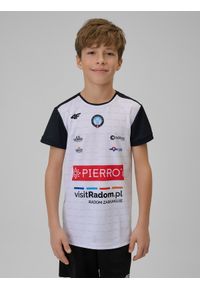 4f - 4F Koszulka meczowa replika domowa z sezonu 2025/26 dziecięca 4F x WKS Czarni Radom - biała 158/164 (12-14 lat). Okazja: do domu. Kolor: biały. Materiał: dzianina, materiał. Wzór: kolorowy, nadruk. Sezon: lato. Styl: młodzieżowy, sportowy #1