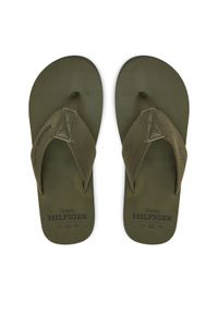 TOMMY HILFIGER - Tommy Hilfiger Japonki Hilfiger 85 Beach Sandal FM0FM05339 Zielony. Kolor: zielony. Materiał: materiał