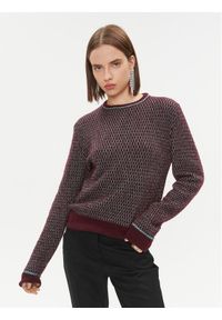 Pinko Sweter Scimpanze 102226 A1BH Bordowy Regular Fit. Kolor: czerwony. Materiał: wełna #1