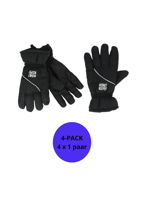HEAT KEEPER - Męskie rękawice narciarskie 4 pary. Kolor: czarny. Materiał: poliamid. Sezon: zima. Sport: narciarstwo