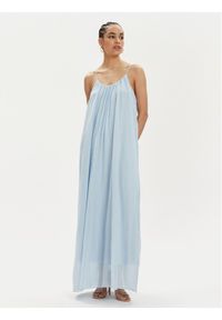 Kontatto Sukienka letnia B405C Niebieski Relaxed Fit. Kolor: niebieski. Materiał: bawełna. Sezon: lato