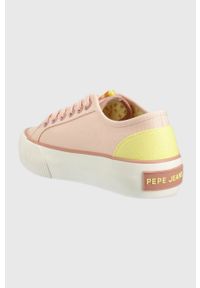 Pepe Jeans tenisówki OTTIS damskie kolor różowy. Kolor: różowy. Materiał: guma. Obcas: na platformie #5