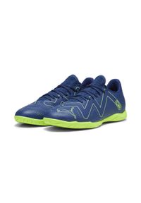 Buty piłkarskie męskie Puma Future Play It. Zapięcie: sznurówki. Kolor: zielony, wielokolorowy, niebieski. Materiał: tkanina, materiał, guma, syntetyk. Szerokość cholewki: normalna. Sport: piłka nożna