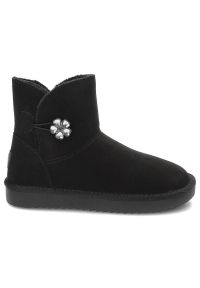 Czarne Śniegowce Marco Tozzi Modne Ocieplane Buty Damskie. Kolor: czarny. Materiał: zamsz, futro, materiał, syntetyk. Szerokość cholewki: normalna. Sezon: zima #4
