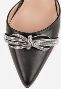 Renee - Czarne Czółenka na Szpilce Vices z Cyrkoniową Kokardą Atennia. Okazja: na ślub cywilny, na wesele. Kolor: czarny. Obcas: na szpilce. Styl: elegancki #3