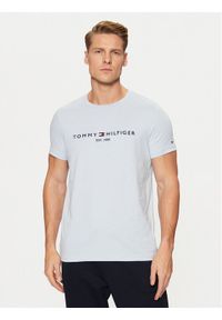 TOMMY HILFIGER - Tommy Hilfiger T-Shirt Tommy Logo MW0MW11797 Błękitny Regular Fit. Kolor: niebieski. Materiał: bawełna