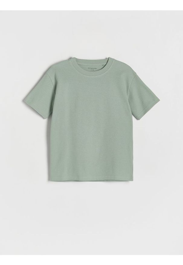 Reserved - T-shirt oversize - jasnozielony. Kolor: zielony. Materiał: bawełna, dzianina