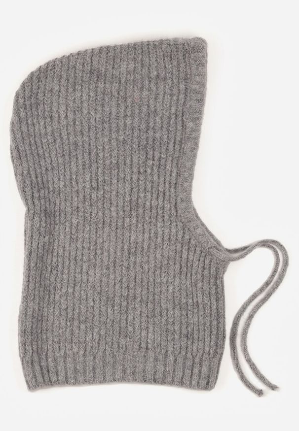 Renee - Szara Czapka Balaclava z Wełną i Ściągaczami Linobra. Kolor: szary. Materiał: wełna