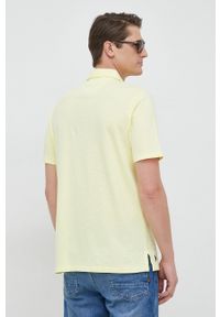 Polo Ralph Lauren polo z domieszką lnu kolor żółty gładki. Typ kołnierza: polo. Kolor: żółty. Materiał: len. Wzór: gładki #4