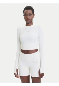 Adidas by Stella McCartney - adidas by Stella McCartney Koszulka techniczna Training JM1403 Beżowy Slim Fit. Kolor: beżowy. Materiał: syntetyk