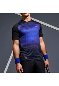 ARTENGO - Koszulka do tenisa męska Artengo TTS500 Dry. Kolor: czarny, wielokolorowy, niebieski. Materiał: materiał, poliester, elastan. Sport: tenis