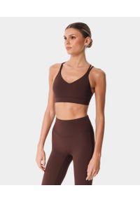 Stanik sportowy crossback dla kobiet Carpatree Balletcore. Kolor: brązowy. Sport: fitness