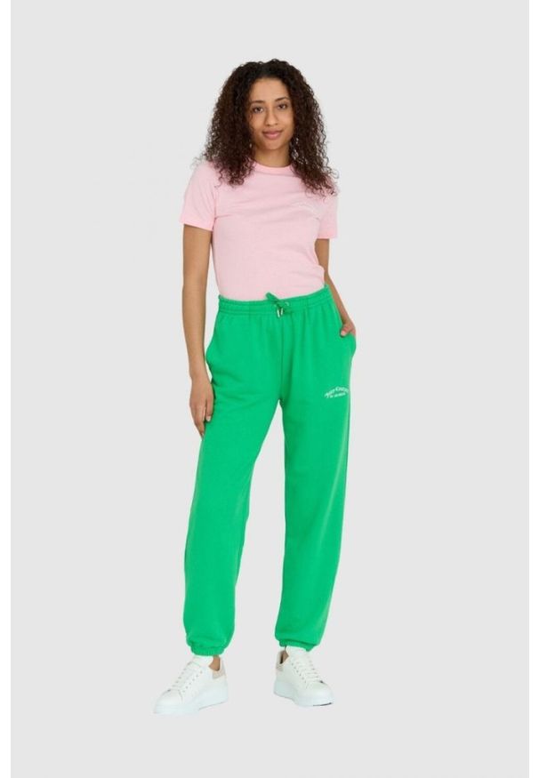 Juicy Couture - JUICY COUTURE Zielone spodnie damskie wendy recycled z haftowanym logo, Rozmiar XS. Kolor: zielony. Materiał: dresówka. Wzór: haft
