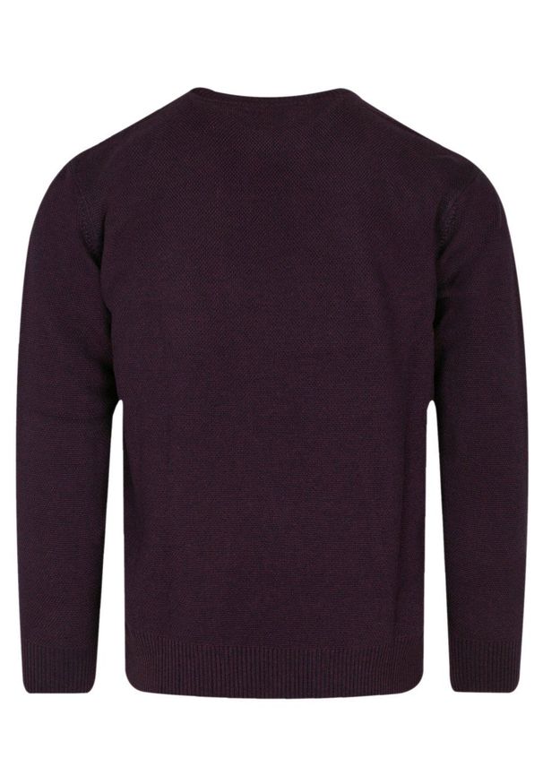 Trikko - Sweter Bordowy w Okrągły Dekolt, U-neck, Męski -TRIKKO. Okazja: na spotkanie biznesowe, do pracy, na co dzień. Kolor: czerwony. Materiał: bawełna, akryl. Styl: biznesowy, klasyczny, elegancki, casual