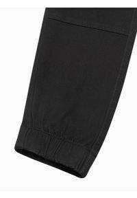Ombre Clothing - Spodnie męskie JOGGERY z kieszeniami cargo - czarne V1 P886 - XXL. Kolor: czarny. Materiał: elastan, bawełna. Wzór: geometria