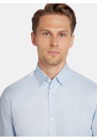 Pako Lorente - PAKO LORENTE - Niebieska koszula męska. Kolor: niebieski, oliwkowy. Materiał: bawełna, elastan. Długość rękawa: długi rękaw. Długość: długie. Sezon: jesień #9