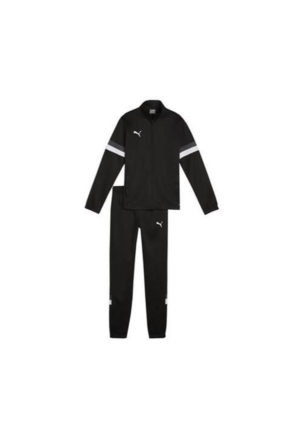 Dres treningowy chłopięcy Puma 65865503. Okazja: na uczelnię. Kolor: czarny, biały, wielokolorowy. Materiał: dresówka. Styl: sportowy