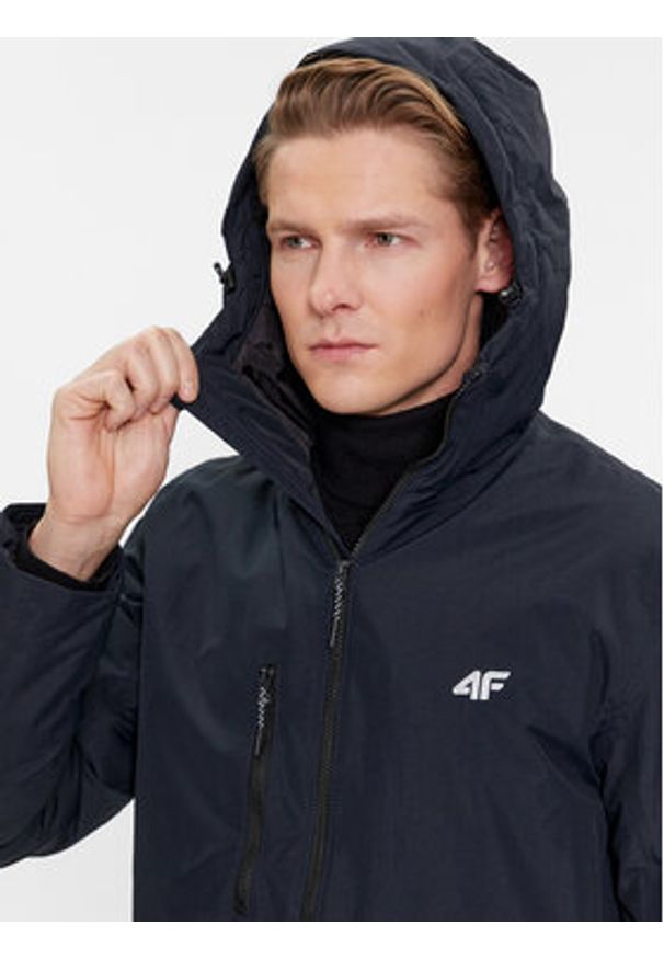 4f - 4F Parka 4FAW23TTJAM302 Czarny Regular Fit. Kolor: czarny. Materiał: syntetyk