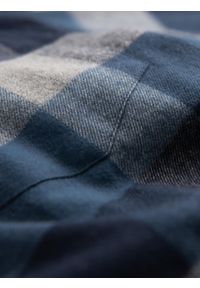 Ombre Clothing - Koszula męska flanelowa w kratę - niebieska V4. Kolor: niebieski. Materiał: bawełna. Styl: klasyczny #7