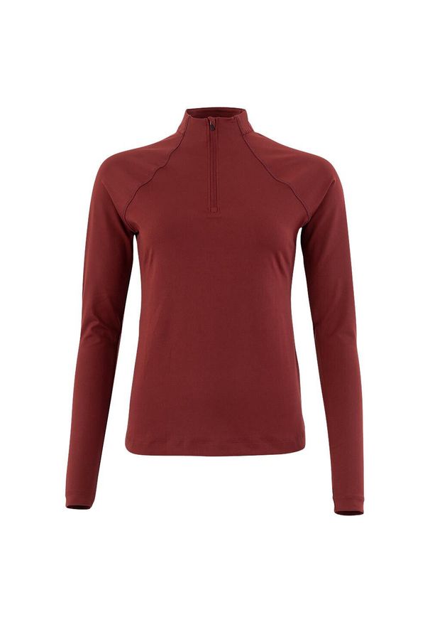 Kurtka jeździecka damska z zamkiem błyskawicznym i długim rękawem BR Equitation. Kolor: czerwony. Długość rękawa: długi rękaw. Długość: długie