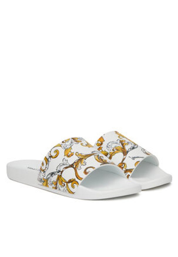 Versace Jeans Couture Klapki 78YA3SQ4 Biały. Kolor: biały. Materiał: syntetyk