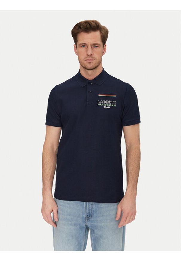 Lacoste Polo PH8742 Granatowy Regular Fit. Typ kołnierza: polo. Kolor: niebieski. Materiał: bawełna