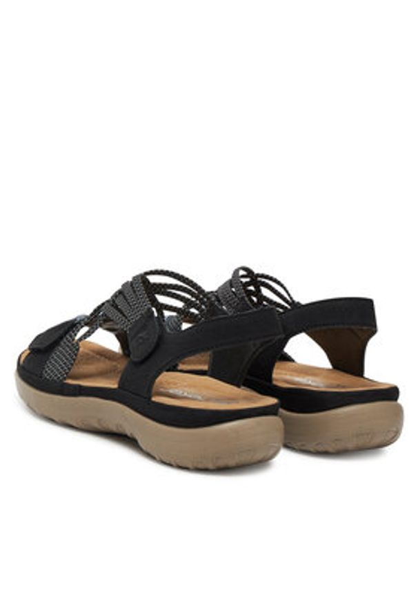 Rieker Sandały 64889-00 Czarny. Kolor: czarny. Materiał: syntetyk