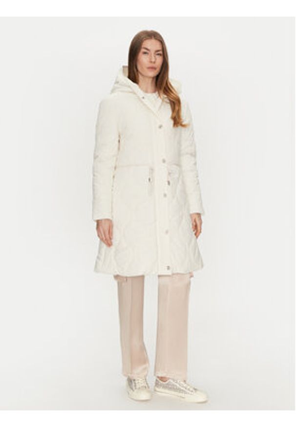 Guess Parka Maite W4BL56 WGL30 Écru Regular Fit. Materiał: syntetyk