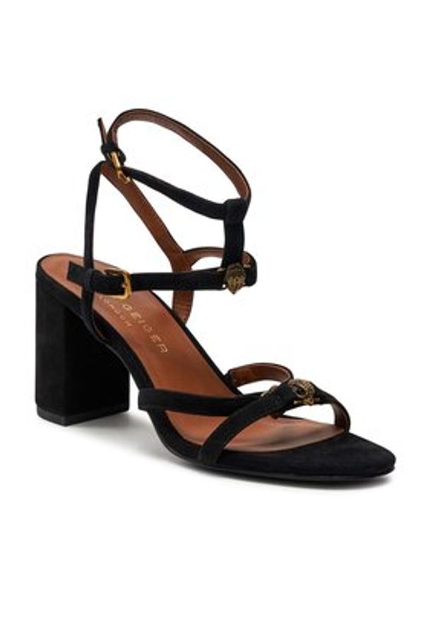 Kurt Geiger Sandały Hampton Block Gladiator 2029900209 Czarny. Kolor: czarny. Materiał: zamsz, skóra