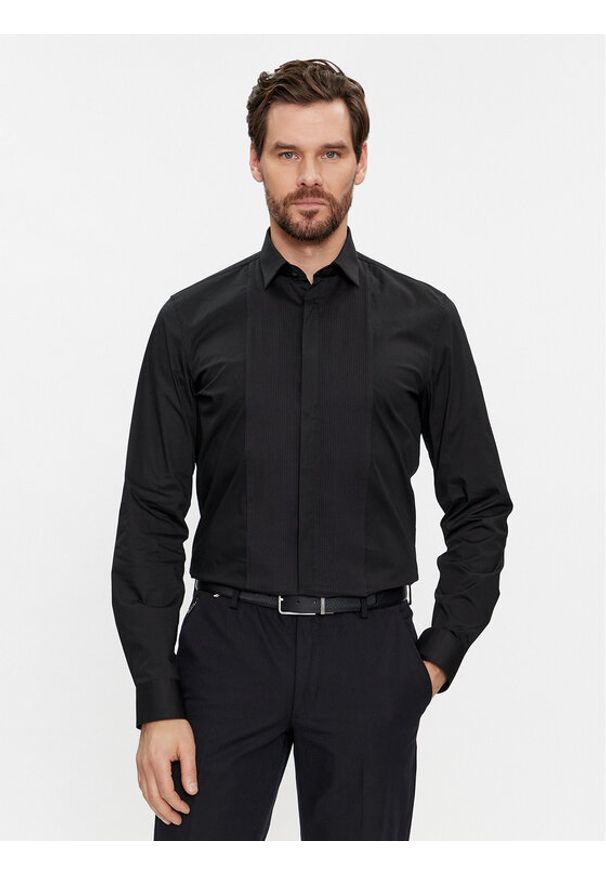 Calvin Klein Koszula Evening K10K112092 Czarny Slim Fit. Kolor: czarny. Materiał: bawełna