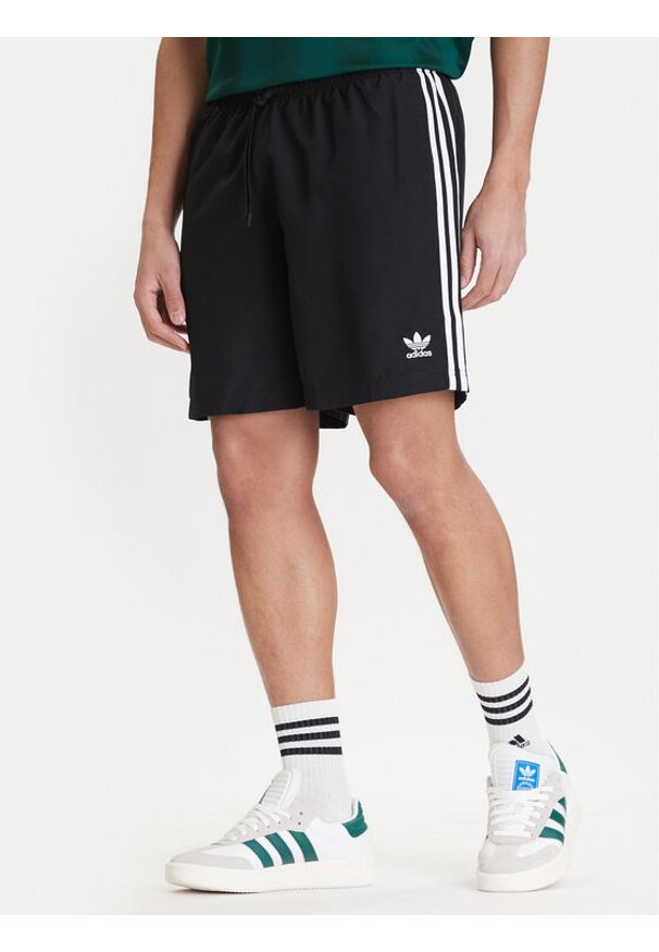 Adidas - adidas Szorty kąpielowe adicolor 3-Stripes JD0960 Czarny Regular Fit. Kolor: czarny. Materiał: syntetyk