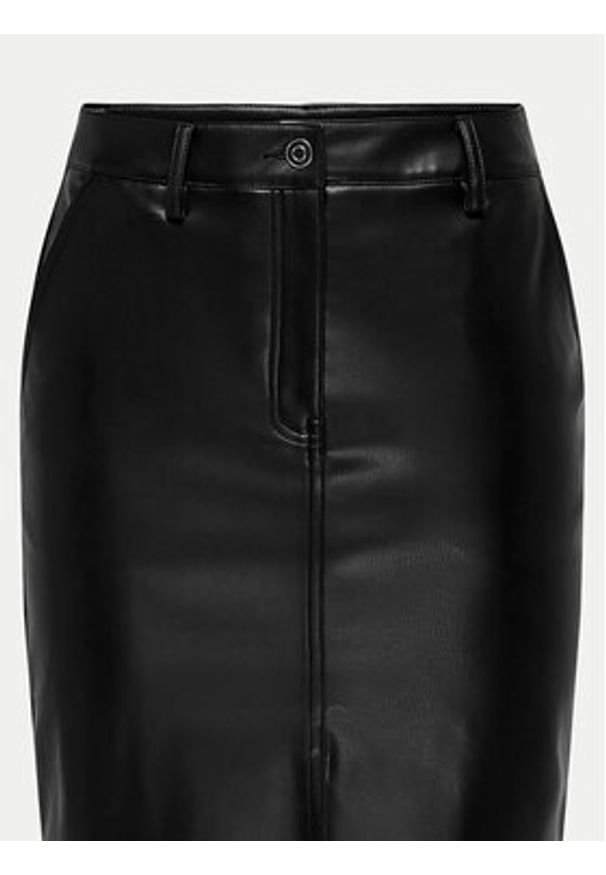 JDY Spódnica z imitacji skóry Alexa 15330385 Czarny Slim Fit. Kolor: czarny. Materiał: skóra