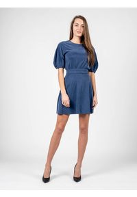 Elisabetta Franchi Sukienka | AB-969-3948-V283 | Kobieta | Niebieski. Okazja: na co dzień. Kolor: niebieski. Materiał: bawełna, wiskoza, elastan. Typ sukienki: proste. Styl: casual #1