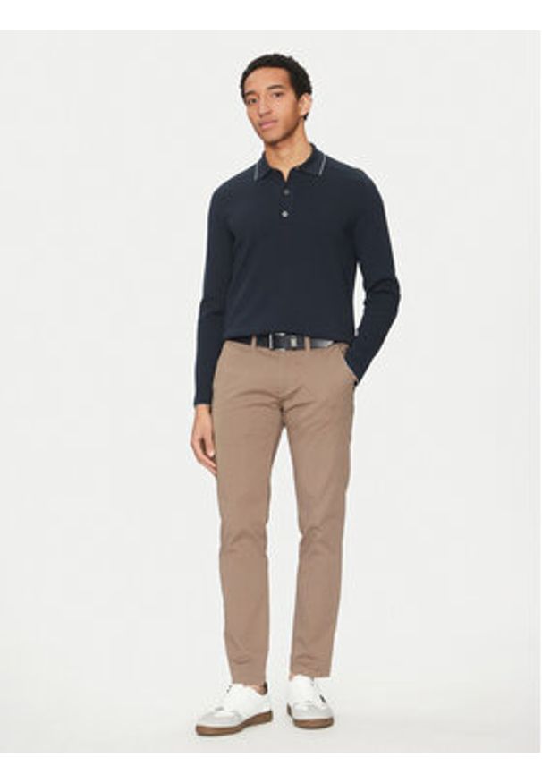 Marc O'Polo Sweter 520 5016 60006 Granatowy Regular Fit. Typ kołnierza: polo. Kolor: niebieski. Materiał: bawełna