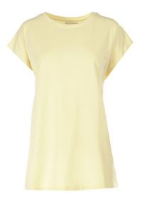 Born2be - Żółty T-shirt Astrissis. Kolekcja: plus size. Kolor: żółty. Materiał: bawełna, elastan. Wzór: aplikacja #6