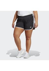 Adidas - Marathon 20 Running Shorts (Plus Size). Kolekcja: plus size. Kolor: czarny, biały, wielokolorowy. Materiał: materiał. Sport: bieganie