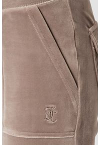 Juicy Couture - JUICY COUTURE Ciemno-beżowe spodnie dresowe damskie Layla Low Rise Pocket, Rozmiar XS. Stan: obniżony. Kolor: beżowy. Materiał: dresówka #3