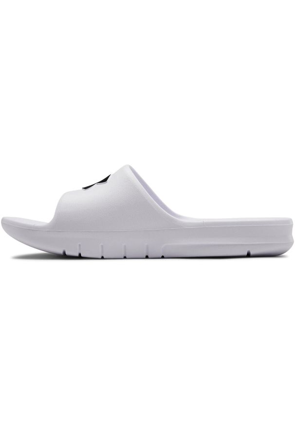 Klapki męskie Under Armour Core Pth Slides. Kolor: biały. Materiał: materiał, syntetyk. Sport: pływanie