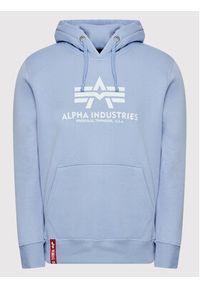 Alpha Industries Bluza Basic 178312 Błękitny Regular Fit. Kolor: niebieski. Materiał: bawełna #2