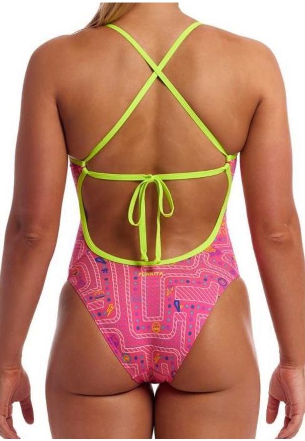 FUNKITA - Strój kąpielowy Funkita Packed Pink - Tie Me Tight - wiązany. Kolor: różowy