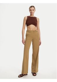 Silvian Heach Spodnie materiałowe Liovica GPP25421PA Beżowy Wide Leg. Kolor: beżowy. Materiał: bawełna
