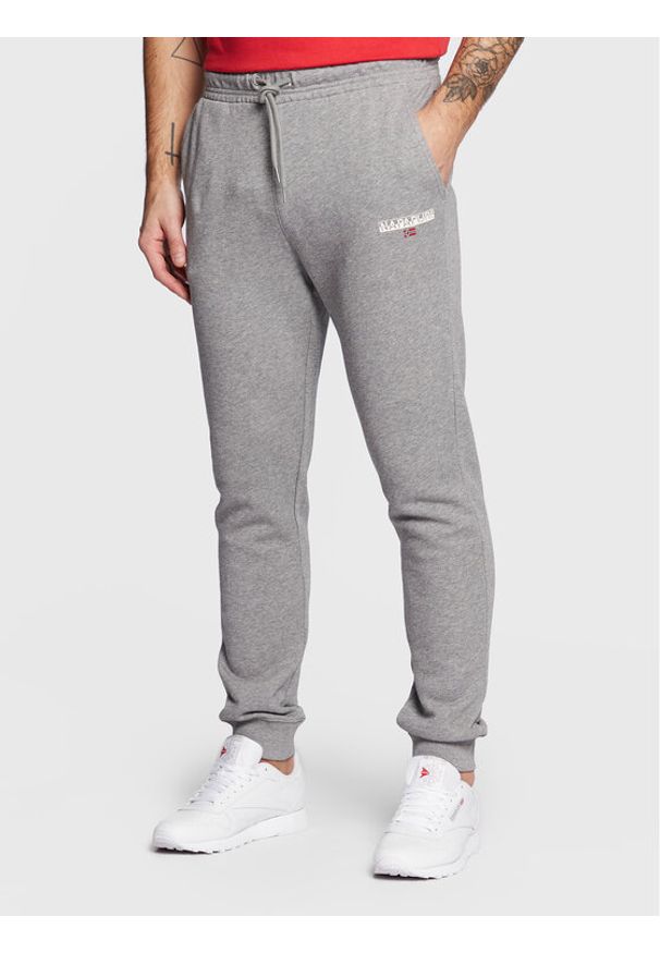 Spodnie dresowe Napapijri. Kolor: szary. Materiał: dresówka